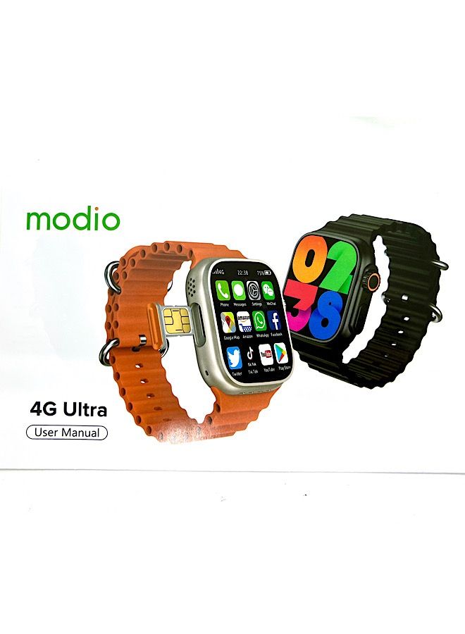 Modio 4G Ultra SIM 2.2 Inch HD Display Smart Watch (Black) - Image 2