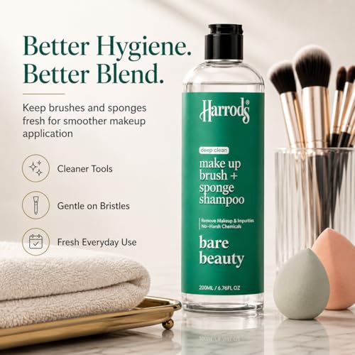 Harrods Professional Makeup Brush Cleaner Shampoo 200Ml | Deep Clean Shampoo for Cleaning Make-up Brushes - Shampoo for any Brush, Sponge or Applicator - Image 3