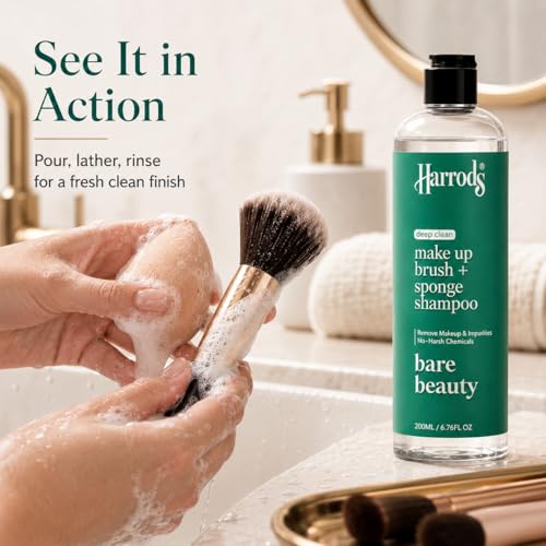 Harrods Professional Makeup Brush Cleaner Shampoo 200Ml | Deep Clean Shampoo for Cleaning Make-up Brushes - Shampoo for any Brush, Sponge or Applicator - Image 4