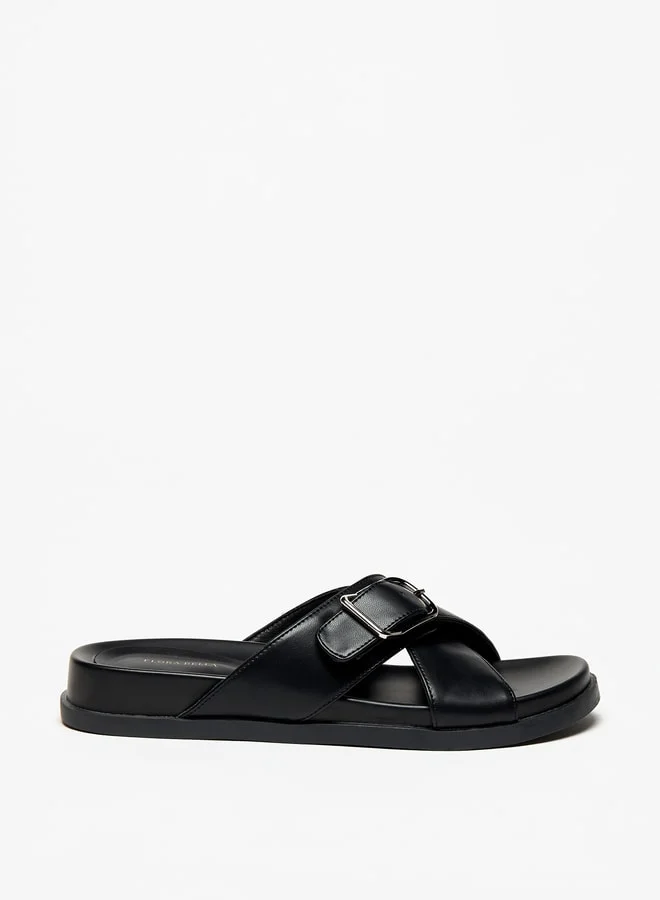فلورا بيلا من شو إكسبرس Womens Buckle Detail Slip-On Flat Sandals