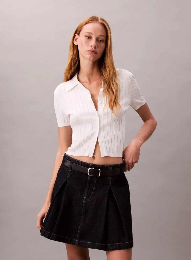Calvin Klein Jeans CK CLASSIC RINSE Pleated Denim Skirt for Women | Best Price UAE