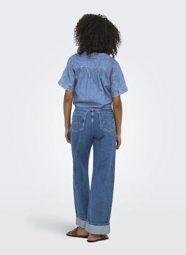 ONLY Knot Detail Cropped Shirt