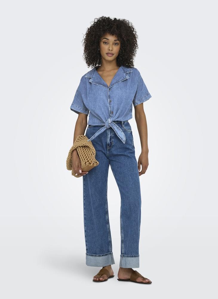 ONLY Knot Detail Cropped Shirt  - Image 5