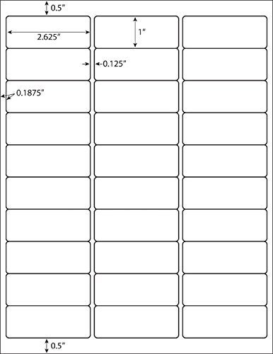 SJPACK 3000 White 1" x 2-5/8" Labels, 30 Up/Sheet, 100 Sheets, Laser & Inkjet Compatible, Multi-use Address & Shipping Labels - Image 3