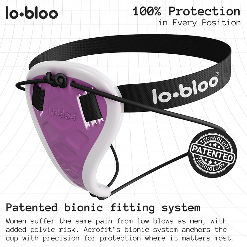 LO.BLOO كوب الحوض الأنثوي أيروسليم - حماية أداء رفيع للرياضات الجماعية، الجري، هوكي الجليد والفنون القتالية | ملاءمة محكمة، حرية خفيفة الوزن | صنع في السويد. مقاس واحد +9 سنوات - Image 2