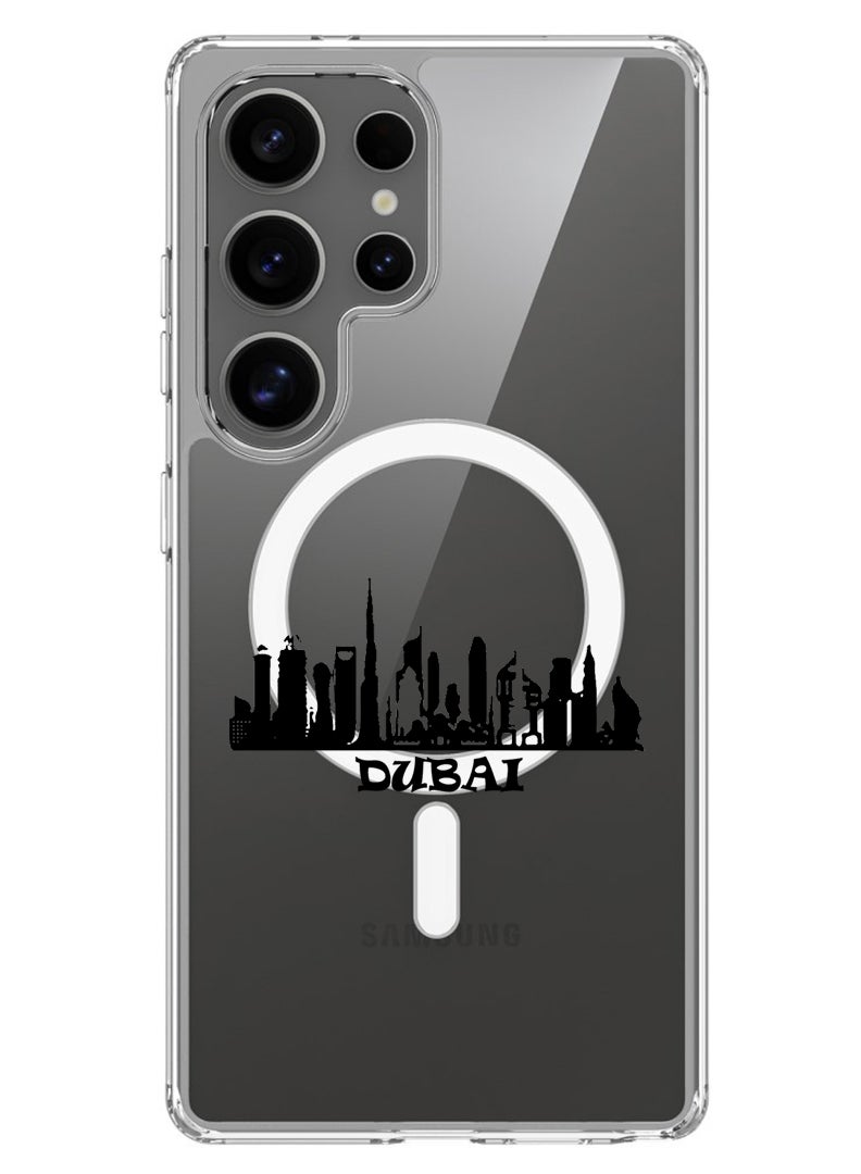 Theodor Magnetic Case for Samsung Galaxy S25 Ultra 6.9-inch Compatible with MagSafe Wireless Charging, Shockproof Phone Bumper Cover Dubai Skyline - Image 1