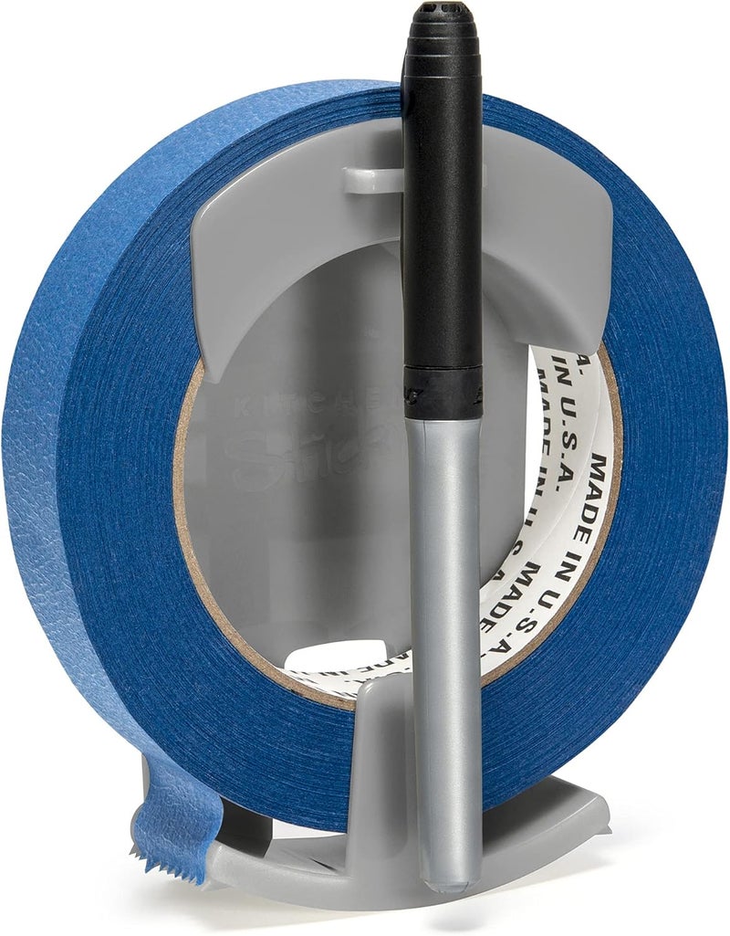 Kitchen Stickin' ’® Tape Dispenser, Wall-Mounted Tape and Label System, Easy One-Handed Operation, Affordable Labeling for Kitchens, Garages, Offices, Restaurants, Meal Prep, and Home Organization - Image 1