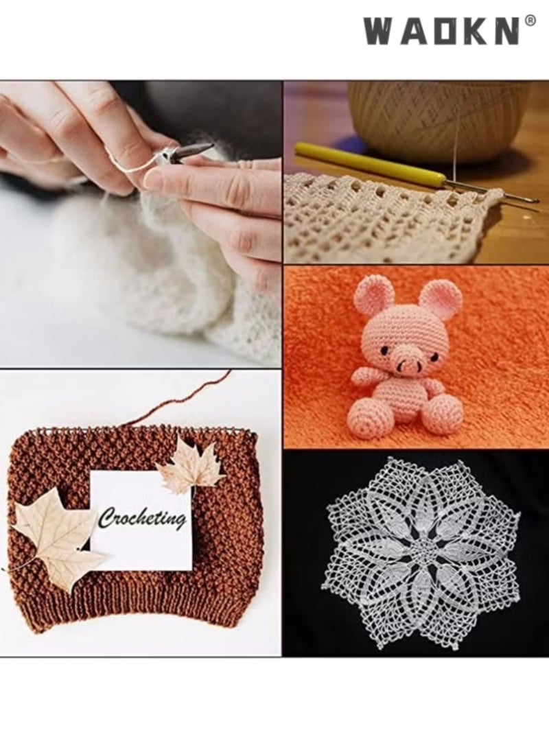 WAOKN Crochet Cotton, Crochet Thread Set, Cotton Yarn Balls,for DIY Craft Embroidery Crochet Cross, Plain Design Assorted Colors, Stitch Knitting Threads Hand Embroidery Knitting Threads (16pcs)  - Image 2