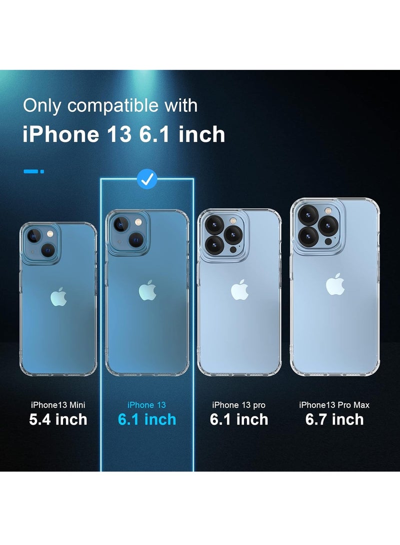 DUSALA [5 in 1 Designed for iPhone 13 Clear Case with Screen Protector[2 Pack] +Camera Lens Protector[2 Pack], Military Grade Drop Protection Transparent Cover 6.1 Inch - Image 2
