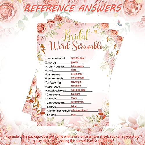 Teling 145 Pieces Bridal Shower Game Bridal Shower Favors Set Wedding Games Cards and Pencils for Bride Groom Bachelorette Party Wedding Party Favor(Pink Floral) - Image 5