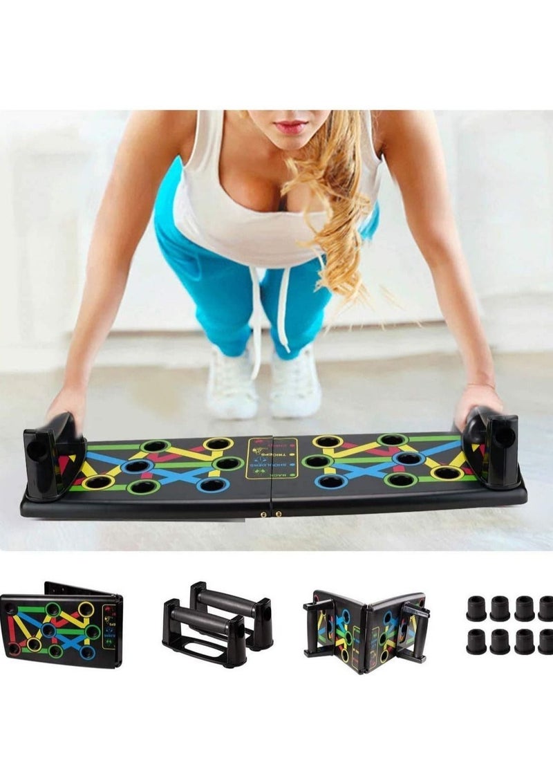Generic - MultiFastO ShopHub Push Up Board -with 14-in-one Muscle Toning System, Multifunctional Colour Coded Foldable Push up Board for Body Muscle Training, Ideal for Men and Women - Image 1