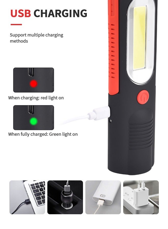 GROIC USB Rechargeable COB LED Work Light, Magnetic Portable LED Work Lamp, 230 Lumen Handheld Camping Light Emergency Flash Light for Workshop,Camping,Hiking and Emergency - Image 5