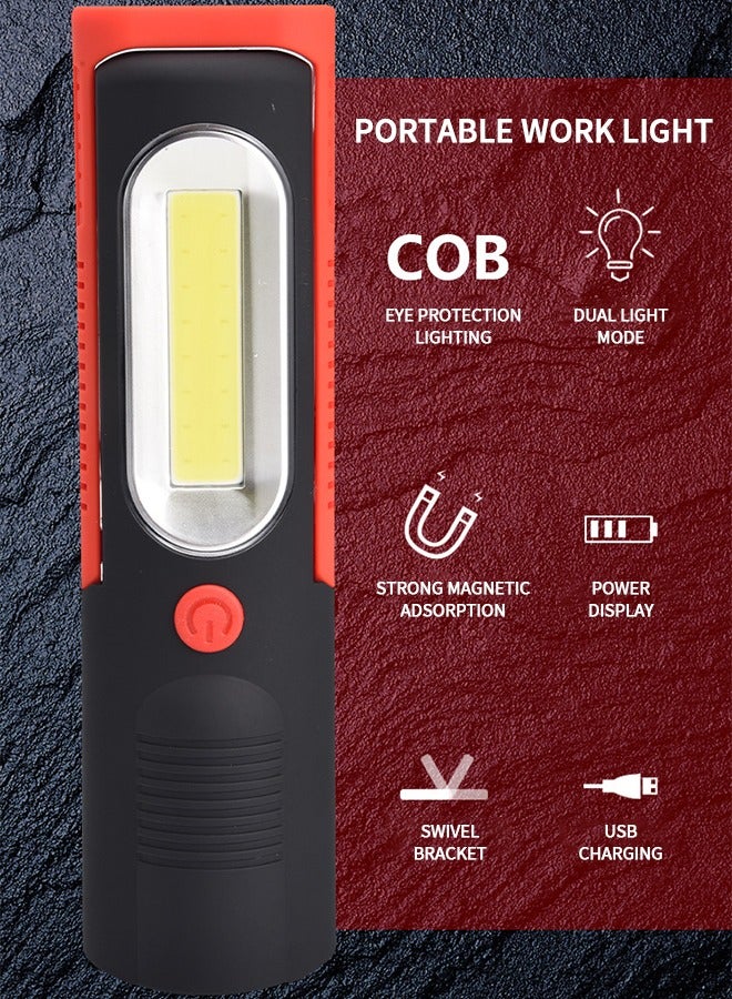 GROIC USB Rechargeable COB LED Work Light, Magnetic Portable LED Work Lamp, 230 Lumen Handheld Camping Light Emergency Flash Light for Workshop,Camping,Hiking and Emergency - Image 2