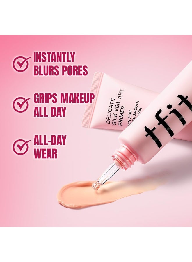 TFIT Delicate Silk Veil Art Primer - Korean Makeup, Poreless Matte Makeup Primer for Oily Skin (Lightweight, Hydrating), Blurring Pore Filler, Long-Lasting Blur Effect, 1.01FL. Oz. - Image 4