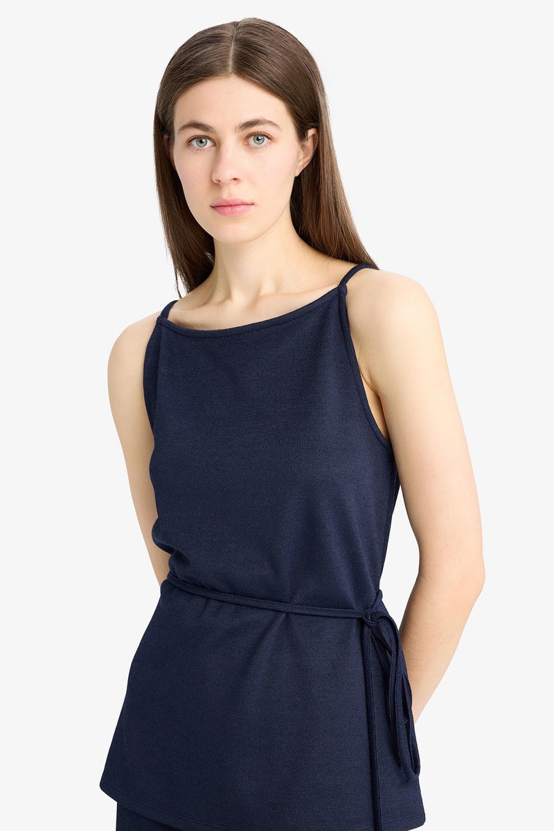 DeFacto Woman Regular Fit Pique Boat Collar Tank Top  - Image 1