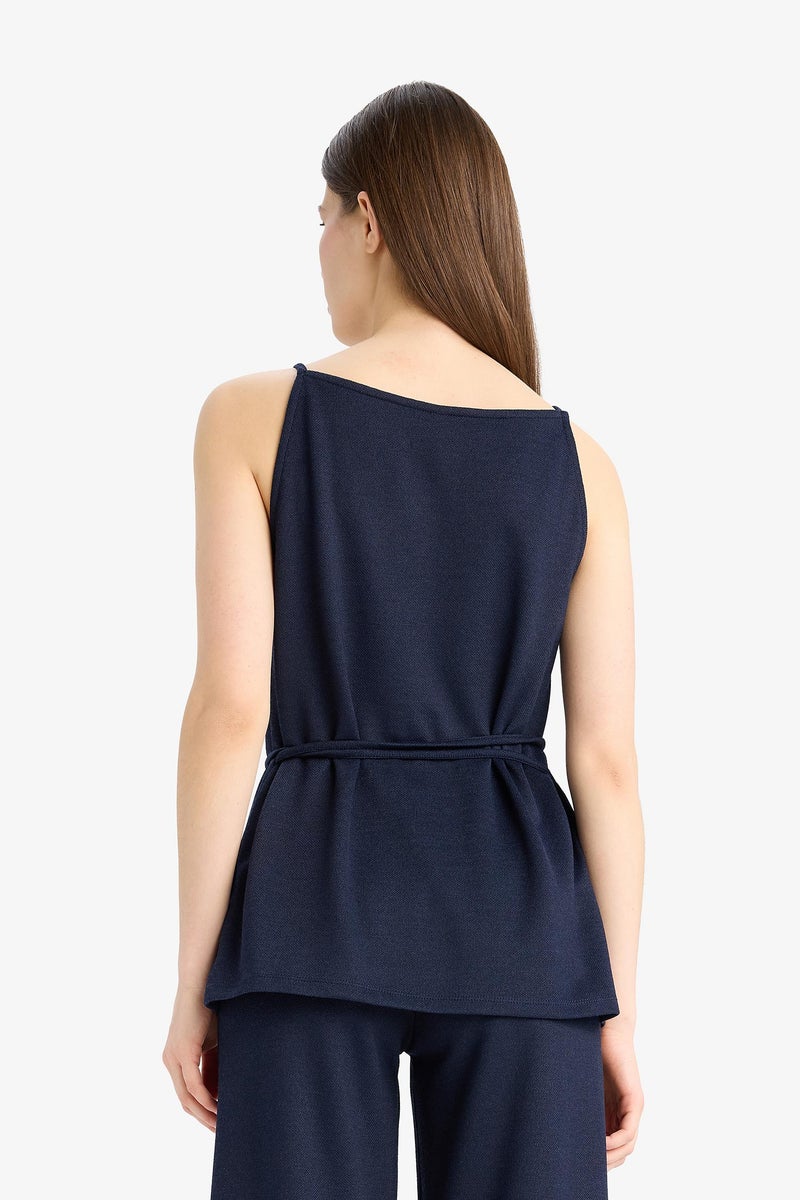 DeFacto Woman Regular Fit Pique Boat Collar Tank Top  - Image 4