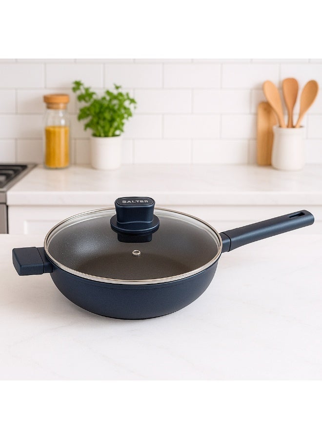 سالتر مقلاة Salter مع غطاء زجاجي – مقاس 28 سم - Image 2