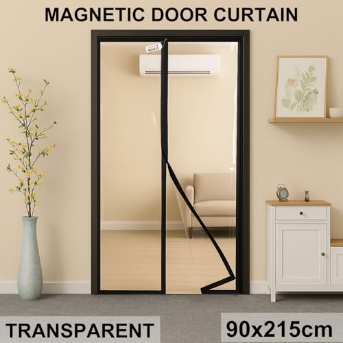 Royalkart® Transparent PVC Magnetic Door Curtain | Hands Free Self-Closing Screen | Blocks Insects & Outside Dust | Clear See-Through Screen for Home, Kitchen, AC Room, Shop | Door Size- 90cm x 215cm - Image 2