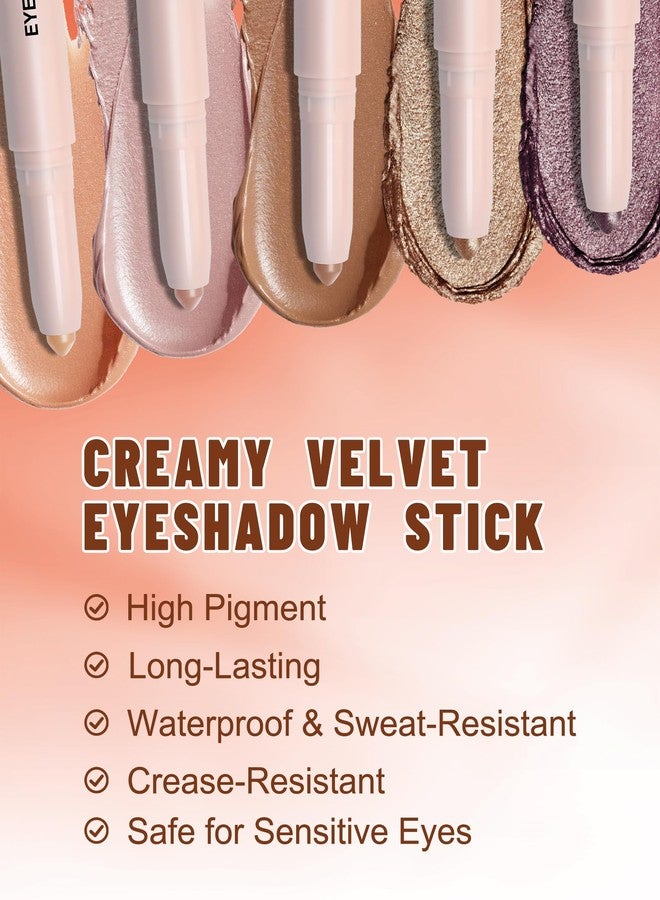 Lestpola Bronze Shimmer Eyeshadow Stick, Cream Eye Shadow Sticks, Waterproof Long Lasting, Easy Blendable Eyeshadow Pencil for Older Women, Eye Highlighter Crayon Makeup with Built-in Smudger & Sharpener-08 - Image 4