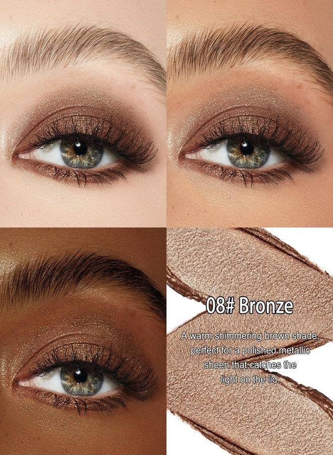 Lestpola Bronze Shimmer Eyeshadow Stick, Cream Eye Shadow Sticks, Waterproof Long Lasting, Easy Blendable Eyeshadow Pencil for Older Women, Eye Highlighter Crayon Makeup with Built-in Smudger & Sharpener-08 - Image 3