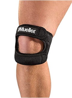 Mueller Sports Medicine Adjustable Max Knee Strap, Patella Tendon Support, for Men and Women, Black, One Size (Pack of 1)