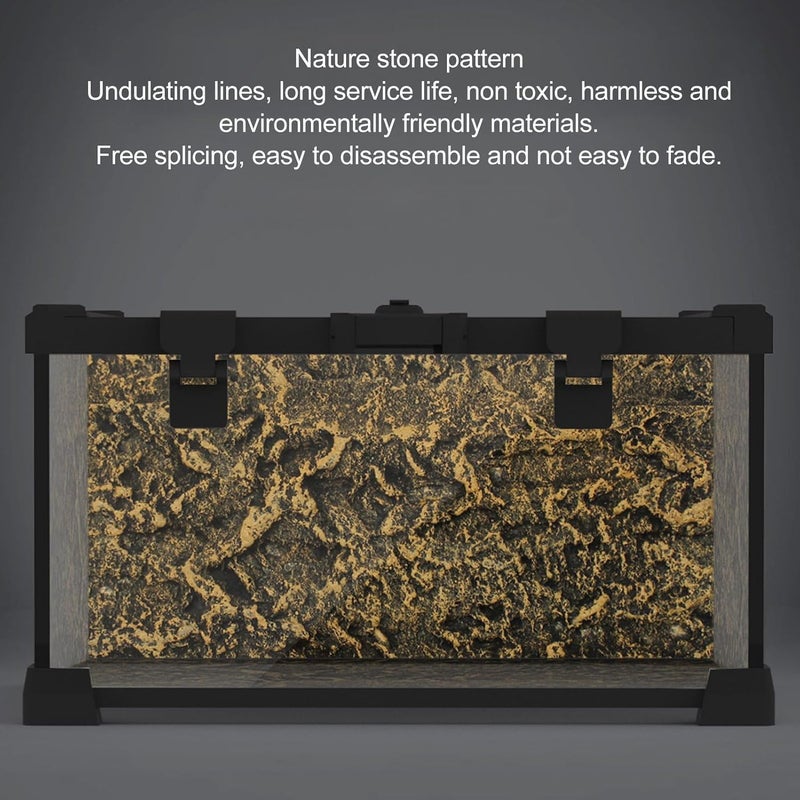 Rock Terrarium Background, Reptile Tank Background Board with High Simulation Stone Texture, PU Habitat Climbing Board Decoration for Aquarium and Vivarium (17.5 * 13cm) - Image 4