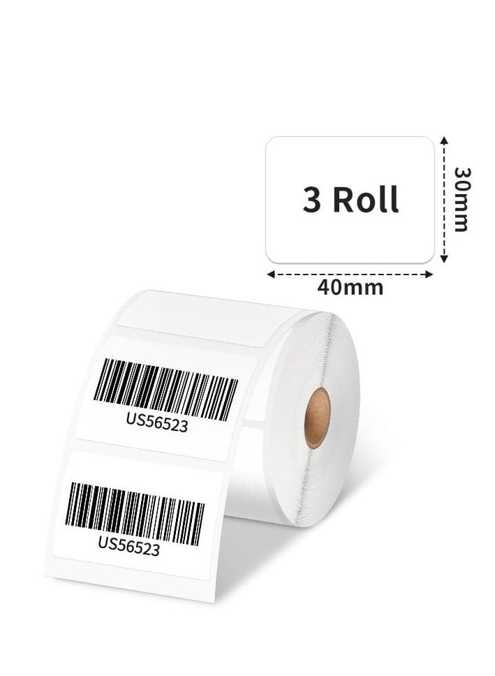 phomemo 3 Rolls Thermal Sticker Labels, 40mm×30mm(Inch 1.6"×1.2") - 230/Roll, Black on White, Compatible with M110/M120/M150/M200/M220/M221 Printer - Image 2