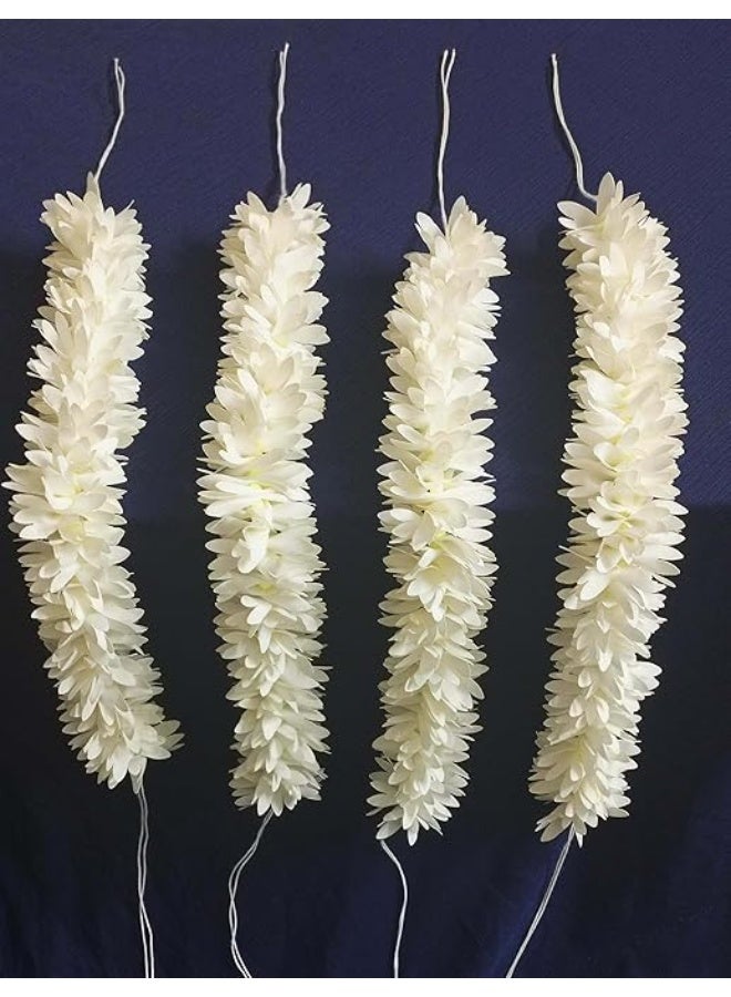 afarza Fabric Artificial gajra for hair bun juda accessories mogra jasmine for women pack of 4 pcs.White - Image 3