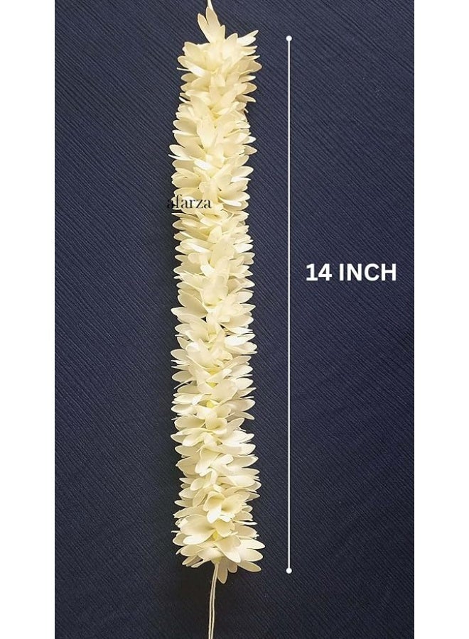 afarza Fabric Artificial gajra for hair bun juda accessories mogra jasmine for women pack of 4 pcs.White - Image 2