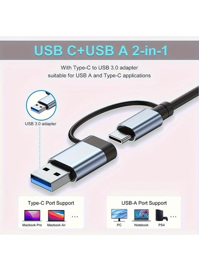 8 In 1 USB C Hub With Card Reader 4 USB Ports PD 87W Ethernet SD TF For Laptop - Image 2
