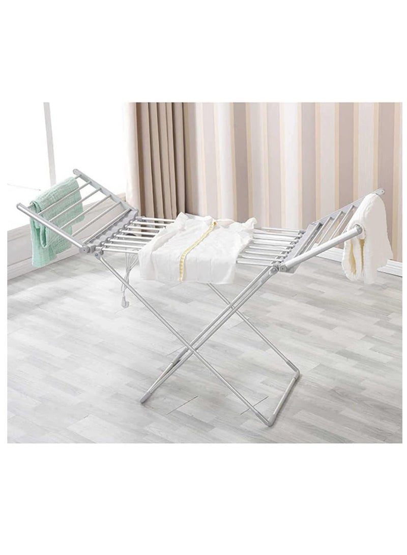 Meetion مجفف ملابس كهربائي مدفأ بـ 18 قضيب، مجفف ملابس داخلي منخفض الطاقة مع أجنحة قابلة للطي، حامل تجفيف المناشف للمنزل، الغسيل، الشقة، حماية من السخونة الزائدة - Image 1