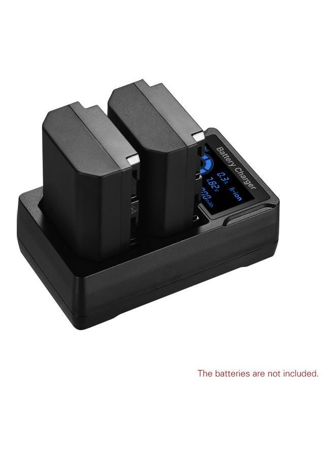 NIBEMINENT Portable Dual Slot USB Camera Battery Charger with LCD Display For Nikon EN-EL15 Batteries D7200/D7500/D500/D600/D750 Black  - Image 5