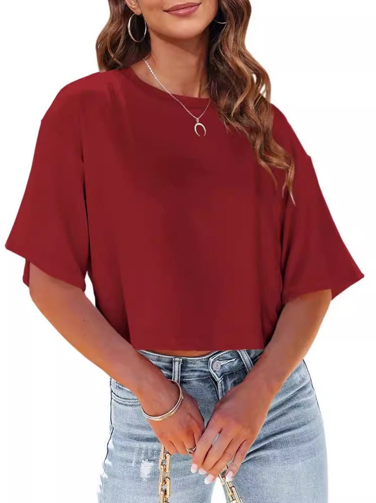 2025 Export New Wish Independent Station Short Crop Top Summer Short-Sleeved T-Shirt - Image 1