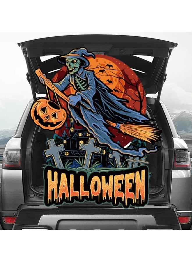 GGEROU Witch Trunk or Treat Decorations for SUV Banner, Treat Car Decorations Kit Outdoor Garage Door Decorations, Reusable Car Backdrop - Image 1