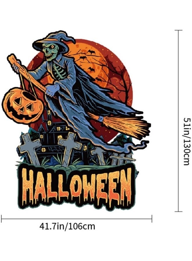 GGEROU Witch Trunk or Treat Decorations for SUV Banner, Treat Car Decorations Kit Outdoor Garage Door Decorations, Reusable Car Backdrop - Image 3