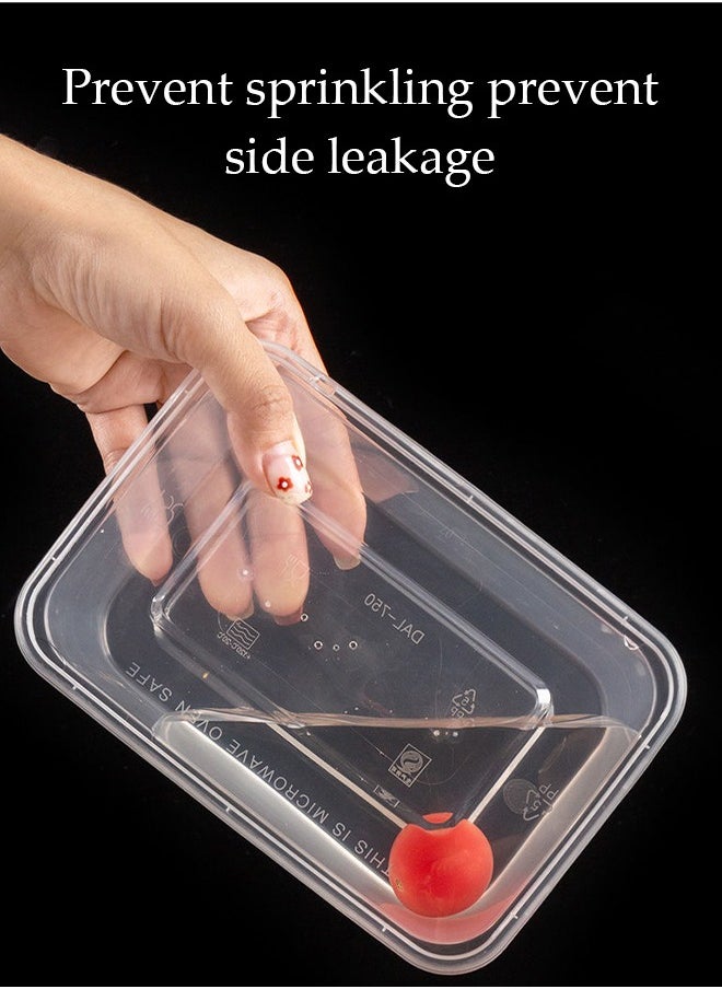 DUNISO 40-Pieces，1000 ml Thickened Meal Prep Containers,Reusable Heatable Food Storage Circular Containers WIth Lids For Packing,Storage,17*11*6.5CM,Clear  - Image 4