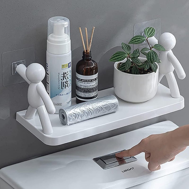 DOOMSDAY رفوف الحمام والمطبخ بدون حفر من DOOMSDAY: منظمات بدون ثقب للتوابل، مستحضرات التجميل، وأكثر - منظم تخزين أنيق قابل للتقشير واللصق للأسطح الناعمة - Image 1