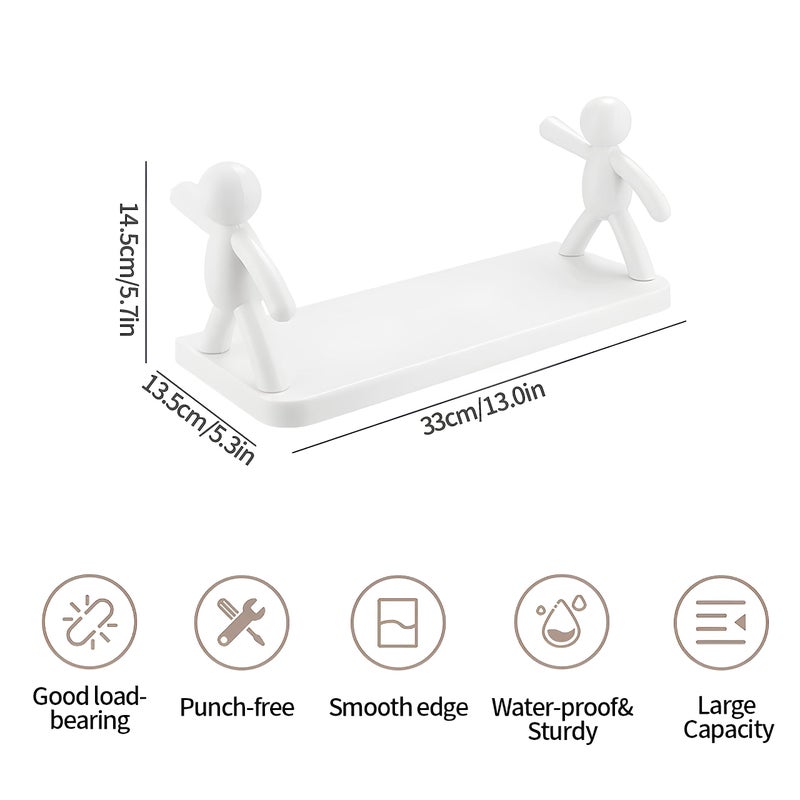 DOOMSDAY رفوف الحمام والمطبخ بدون حفر من DOOMSDAY: منظمات بدون ثقب للتوابل، مستحضرات التجميل، وأكثر - منظم تخزين أنيق قابل للتقشير واللصق للأسطح الناعمة - Image 3