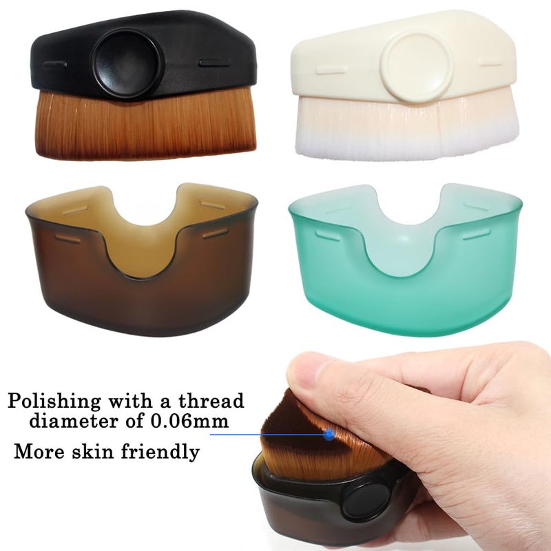 دانزي إكس 2 Pack Sunblock Buddy Brush Set with Protective Caps,  Sunscreen Applicator for Kids, for Sunscreen, Suncream and Lotions - White + Brown - Image 4