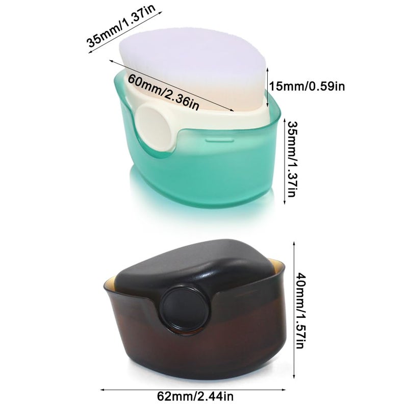 دانزي إكس 2 Pack Sunblock Buddy Brush Set with Protective Caps,  Sunscreen Applicator for Kids, for Sunscreen, Suncream and Lotions - White + Brown - Image 2