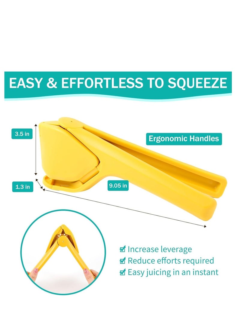 Meetion Lemon Squeezer Citrus Juicer Easy Squeeze Manual Lemon Fluicer That Folds Flat for Space-Saving Storage Manual Press for Extracting the Most Juice Possible for Fruit (Lemon Yellow, 1) - Image 3