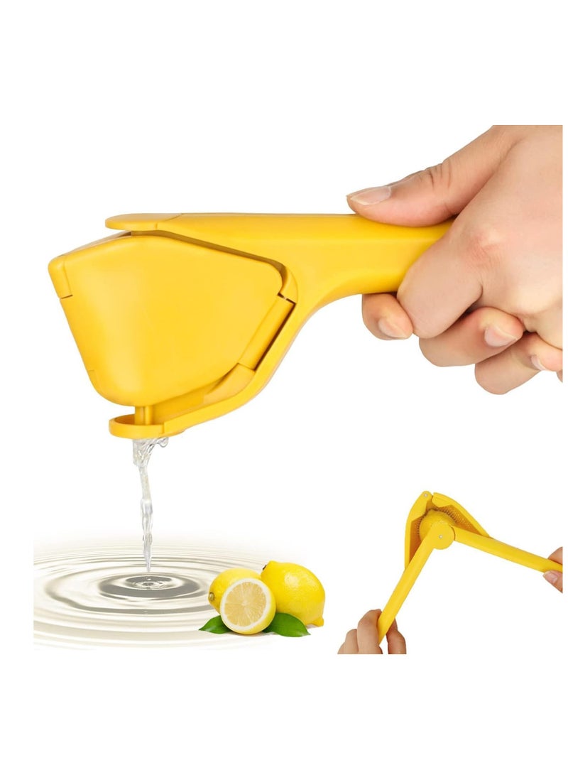 Meetion Lemon Squeezer Citrus Juicer Easy Squeeze Manual Lemon Fluicer That Folds Flat for Space-Saving Storage Manual Press for Extracting the Most Juice Possible for Fruit (Lemon Yellow, 1) - Image 1