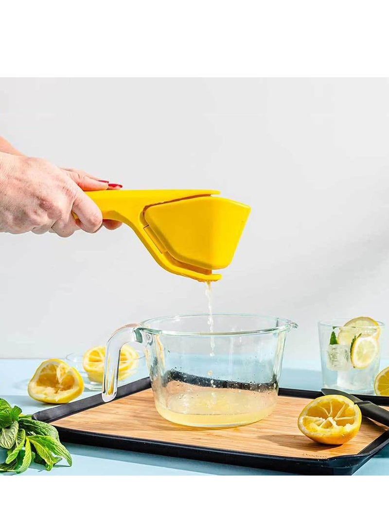 Meetion Lemon Squeezer Citrus Juicer Easy Squeeze Manual Lemon Fluicer That Folds Flat for Space-Saving Storage Manual Press for Extracting the Most Juice Possible for Fruit (Lemon Yellow, 1) - Image 4