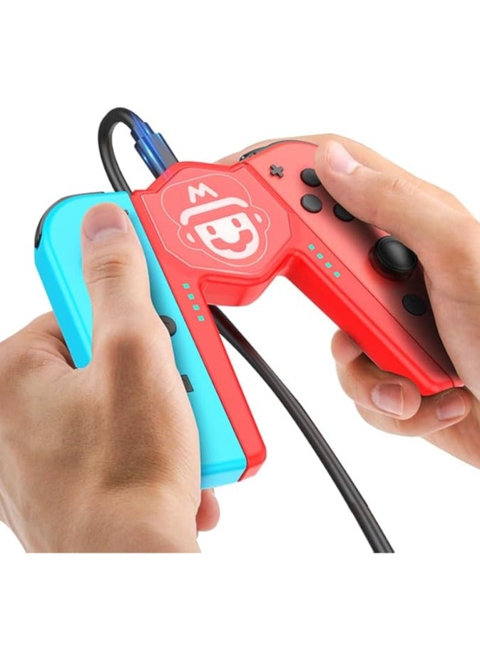 General Nintendo Switch/OLED Charging Grip 2-in-1 Grip for Joy Con Joystick Charging Comfort V-Shaped Game Controller with Battery Indicator  - Image 2