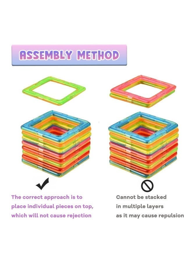 Large Magnetic Building Tiles Set for Kids, Educational Construction Blocks Toy, 40/65 PCS - Image 2
