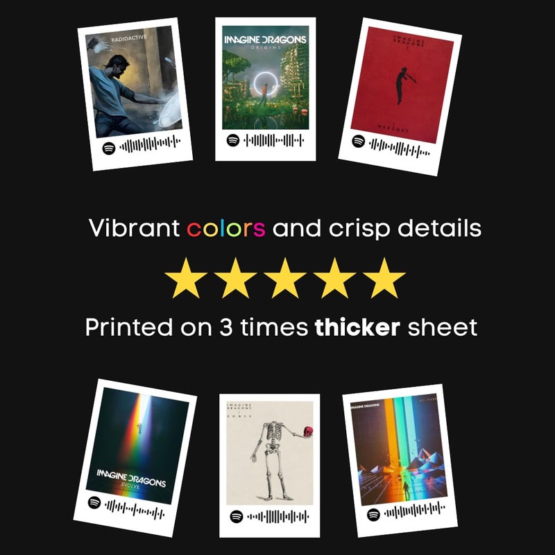 Funk You Store Imagine Dragon Poster | Imagine Dragon Mini Posters Kit (Set of 15) | Believer, Demons Compact Size (8 x 6 cm) Posters for Phone Accessories, Bedroom, Office, Living room - Image 3