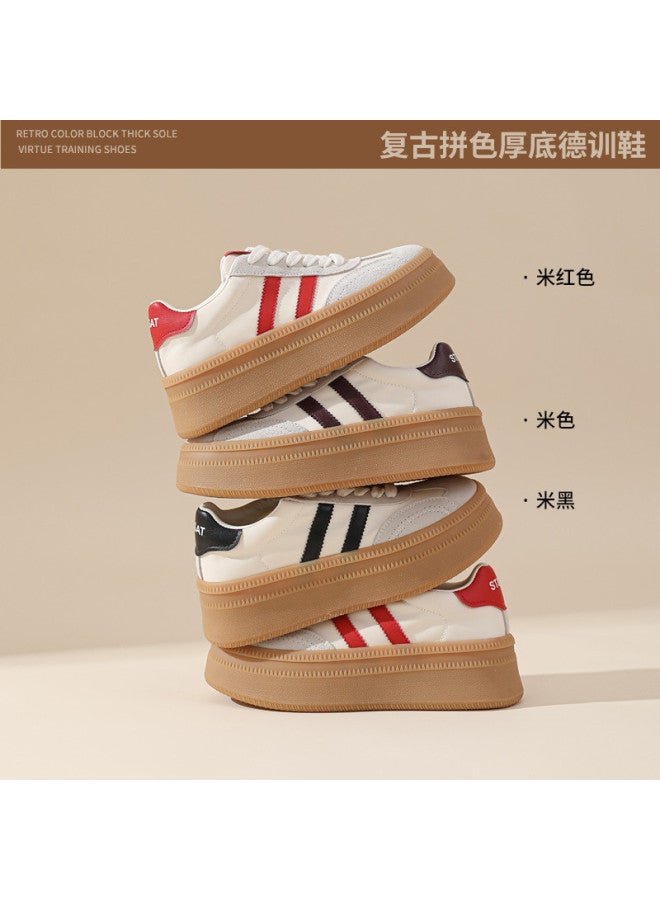St&Sat Saturday Thick Sole Height-increasing Training Shoes 26 Spring Comfortable Casual Sneakers Trendy Fashion Versatile Leisure White Shoes Women - Image 3