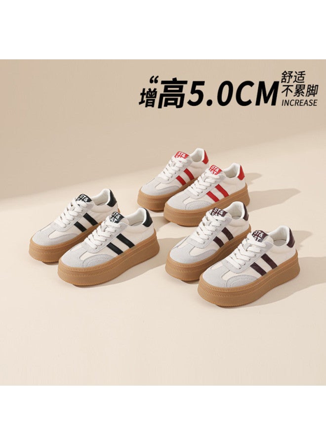 St&Sat Saturday Thick Sole Height-increasing Training Shoes 26 Spring Comfortable Casual Sneakers Trendy Fashion Versatile Leisure White Shoes Women - Image 4