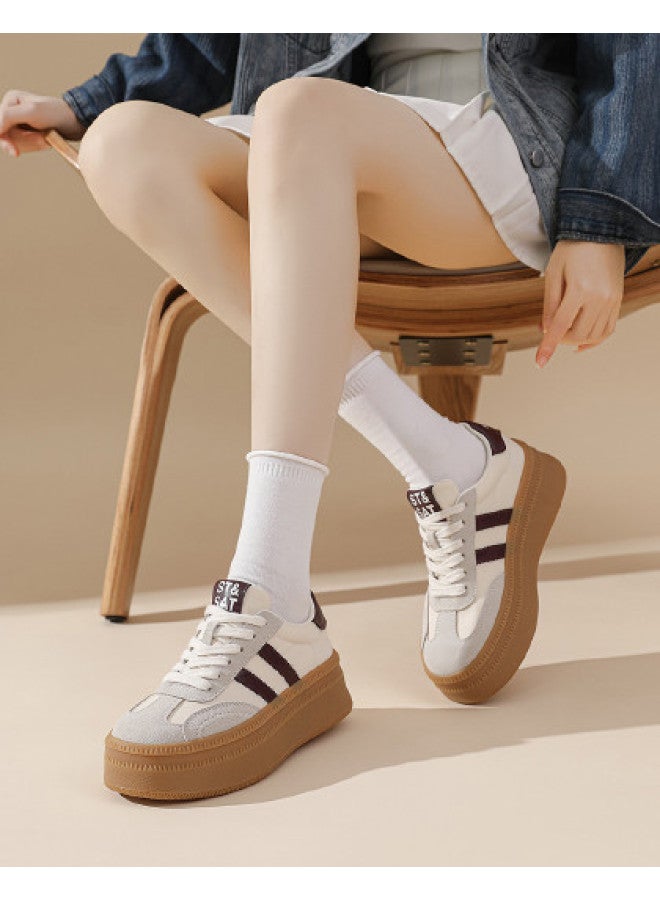 St&Sat Saturday Thick Sole Height-increasing Training Shoes 26 Spring Comfortable Casual Sneakers Trendy Fashion Versatile Leisure White Shoes Women - Image 1