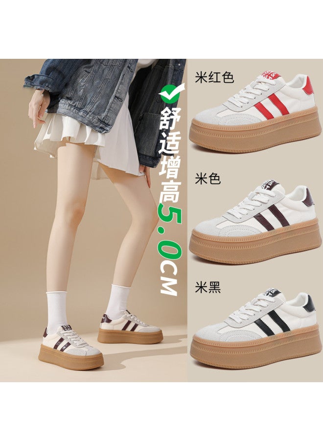 St&Sat Saturday Thick Sole Height-increasing Training Shoes 26 Spring Comfortable Casual Sneakers Trendy Fashion Versatile Leisure White Shoes Women - Image 2